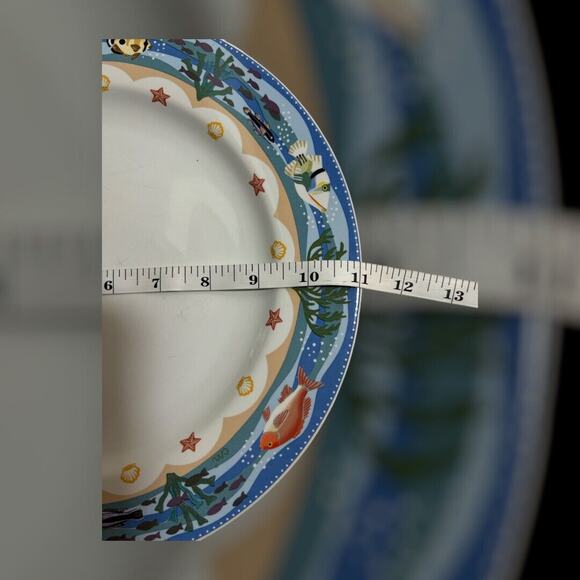 Sakura CORAL REEF Salad Plates SET OF FOUR SCENES & Four Matching Dinner Plates - Picture 6 of 7